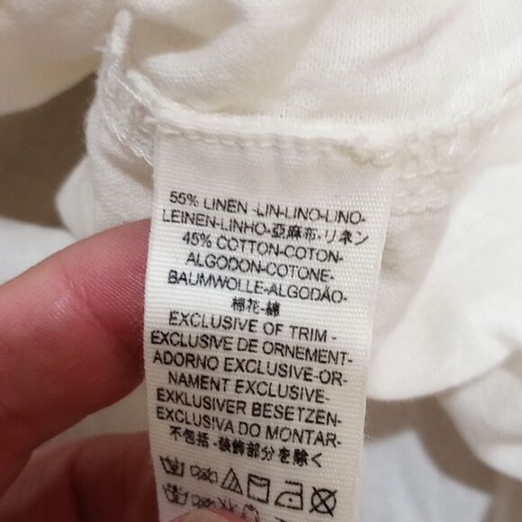 Free People Sunshine In My Pockets Linen Cotton Button-up Shirt Shacket -Size S - Picture 10 of 11